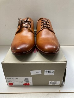 JOHN LEWIS & PARTNERS SLIM DERBY MENS SHOES IN TAN UK SIZE 10: LOCATION - BR12