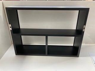 JOHN LEWIS & PARTNERS WOOD MIRROR & STORAGE SHELF IN BLACK: LOCATION - BR12