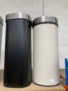 JOHN LEWIS & PARTNERS TOP TOUCH WASTE BIN IN BEIGE TO INCLUDE WASTE BIN IN BLACK: LOCATION - BR14