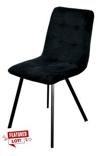 SET OF 2 SQUARED DINING CHAIRS IN BLACK - RRP £370: LOCATION - CR8