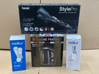 QTY OF ASSORTED ITEMS TO INCLUDE RUSSELL HOBBS QUIET BOIL GREY KETTLE: LOCATION - B1