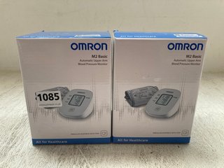 2 X OMRON M2 BASIC AUTOMATIC UPPER ARM BLOOD PRESSURE MONITOR MODEL NO. HEM-7121J-E: LOCATION - BR4