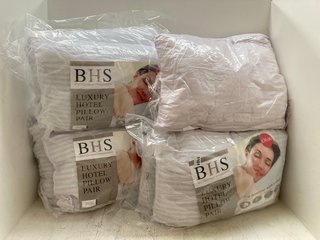 QTY OF ASSORTED PILLOWS TO INCLUDE BHS LUXURY HOTEL PILLOWS: LOCATION - BR4