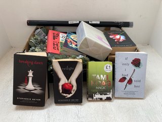 QTY OF ASSORTED ITEMS TO INCLUDE TWILIGHT BOOK BY - STEPHENIE MEYER: LOCATION - BR5