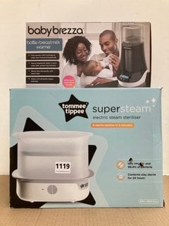 BABY BREZZA BOTTLE WARMER TO INCLUDE TOMMEE TIPPEE SUPER STEAM ELECTRIC STEAM STERILISER: LOCATION - BR6