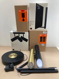 QTY OF ASSORTED JOHN LEWIS & PARTNERS LIGHTING TO INCLUDE OBI 3 LIGHT SPOTLIGHT PLATE: LOCATION - BR6