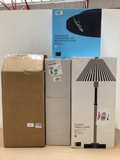 4 X ASSORTED JOHN LEWIS & PARTNERS LIGHTING ITEMS TO INCLUDE JOHN LEWIS & PARTNERS MOONBEAM INTEGRATED LED BATHROOM FLUSH LIGHT: LOCATION - BR7