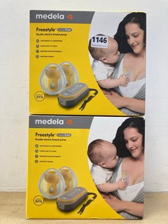 2 X MEDELA FREESTYLE HANDS FREE DOUBLE ELECTRIC BREAST PUMP: LOCATION - BR7