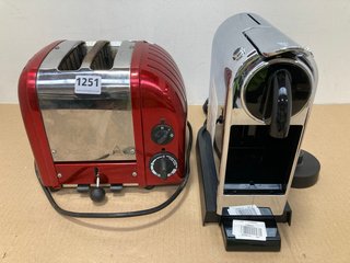 2 X ASSORTED ITEMS TO INCLUDE RED DUALIT 2 SLICE TOASTER: LOCATION - B7