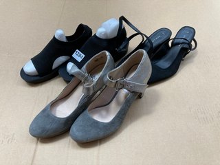 3 X ASSORTED FOOTWEAR ITEMS TO INCLUDE NEW LOOK BLACK LADIES SHOES IN SIZE 4: LOCATION - BR5