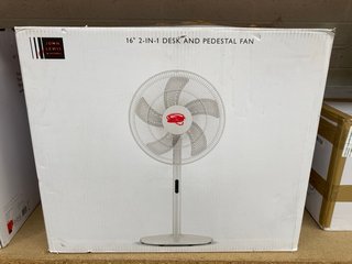 JOHN LEWIS & PARTNERS 16'' 2 IN 1 DESK & PEDESTAL FAN: LOCATION - BR12