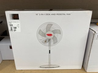 JOHN LEWIS & PARTNERS 16'' 2 IN 1 DESK AND PEDESTAL FAN: LOCATION - BR12