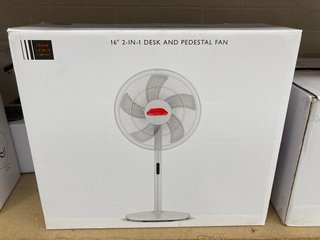 JOHN LEWIS & PARTNERS 16'' 2 IN 1 DESK AND PEDESTAL FAN: LOCATION - BR12