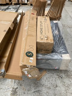 PALLET OF ASSORTED ITEMS TO INCLUDE HOME STUFF SERAFIK SINGLE OPEN SPRUNG MATTRESS: LOCATION - B5 (KERBSIDE PALLET DELIVERY)