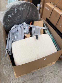 PALLET OF ASSORTED ITEMS TO INCLUDE GREY GARDEN TABLE TOP: LOCATION - B6 (KERBSIDE PALLET DELIVERY)