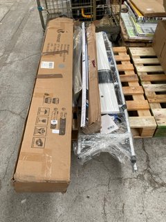 PALLET OF ASSORTED ITEMS TO INCLUDE VOUNOT 3M UMBRELLA IN GREY: LOCATION - B2 (KERBSIDE PALLET DELIVERY)