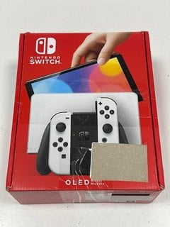 NINTENDO SWITCH OLED MODEL 64 GB GAMES CONSOLE (ORIGINAL RRP - £309) IN WHITE: MODEL NO HEG-001 (WITH BOX & ALL ACCESSORIES, MINOR COSMETIC IMPERFECTIONS) [JPTM121734] THIS PRODUCT IS FULLY FUNCTIONA