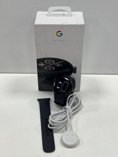 GOOGLE PIXEL WATCH 2 SMARTWATCH (ORIGINAL RRP - £239) IN MATTE BLACK/OBSIDIAN: MODEL NO G4TSL, GQ6H2 (BOXED WITH CHARGING CABLE & WRIST STRAP, VERY GOOD COSMETIC CONDITION) [JPTM121749] THIS PRODUCT