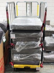 CAGE OF 10 X ASSORTED GARDEN CHAIR CUSHIONS TO INCLUDE 1 SEATER GARDEN CHAIR CUSHIONS IN GREY (CAGE NOT INCLUDED) (KERBSIDE PALLET DELIVERY)