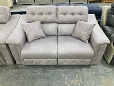 LA-Z-BOY 2 SEATER HOLLYWOOD STATIC SOFA IN MAPLE GREY WITH STUDS