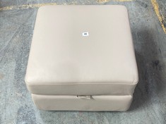 LA-Z-BOY LEATHER STORAGE FOOTSTOOL IN OYSTER GREY