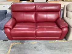 LA-Z-BOY 3 SEATER WINCHESTER LEATHER SOFA IN RED