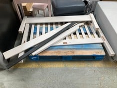 JOHN LEWIS APPROX 135CM BED FRAME IN LIGHT GREY (KERBSIDE PALLET DELIVERY)