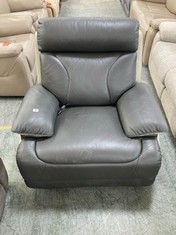 LA-Z-BOY 1 SEATER SWIVEL POWER RECLINER ROCKER LEATHER CHAIR WITH MASSAGE IN CHARCOAL