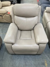 LA-Z-BOY 1 SEATER POWER RECLINER LEATHER CHAIR IN OYSTER GREY