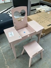 LIGHT PINK GIRLS VANITY TABLE WITH STOOL