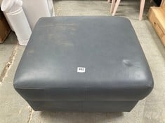 JOHN LEWIS NAVY LEATHER STORAGE FOOTSTOOL