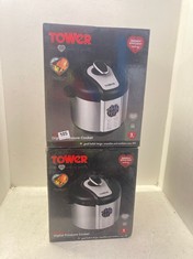 2 X TOWER 6L DIGITAL PRESSURE COOKER - STAINLESS STEEL