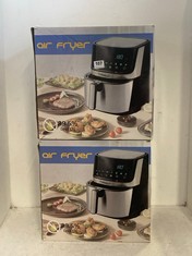 2 X ELEGANT LIFE AIR FRYER - 5L - STAINLESS STEEL / BLACK