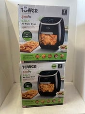 2 X TOWER 11L 5-IN-1 DIGITAL AIR FRYER OVEN WITH ROTISSERIE - BLACK - RRP £120 / EACH