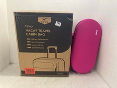 LUGG 15 INCH VACAY TRAVEL CABIN BAG - FOREST TO INCLUDE YKK RLSOCO EVA CASE FOR DYSON - BRIGHT PINK