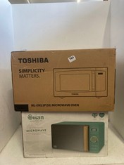 TOSHIBA MICROWAVE OVEN - MODEL NO.: ML-EM23P(SS) TO INCLUDE SWAN 20L DIGITAL MICROWAVE - 800W - GREEN