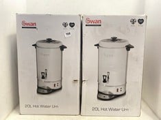 2 X SWAN 20L HOT WATER URN - MODEL NO.: SWU20L - TOTAL RRP £220