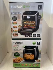 2 X TOWER 11L 5-IN-1 DIGITAL AIR FRYER OVEN WITH ROTISSERIE - BLACK - RRP £120 / EACH