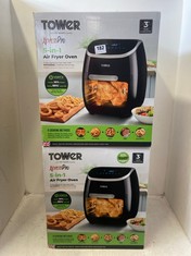 2 X TOWER 11L 5-IN-1 DIGITAL AIR FRYER OVEN WITH ROTISSERIE - BLACK - RRP £120 / EACH