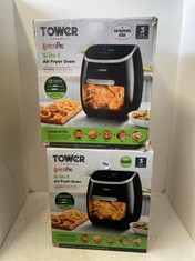 2 X TOWER 11L 5-IN-1 DIGITAL AIR FRYER OVEN WITH ROTISSERIE - BLACK - RRP £120 / EACH