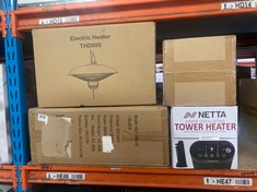 4 X ASSORTED ITEMS TO INCLUDE ELECTRIC HEATER - MODEL: THD005