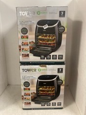 2 X TOWER VORTX 11 LITRE 5-IN-1 DIGITAL AIR FRYER OVEN