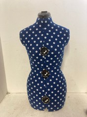 ADJUSTABLE DRESSMAKERS DUMMY - POLKA DOT NAVY - RRP £120