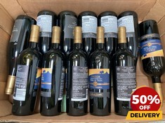 12 X BOTTLES OF ASSORTED RED WINE TO INCLUDE DUCA DI SASSETS PUGLIA NERO DI TROIA 2021 MEDIUM DRY RED WINE 75CL (18+ ONLY) (COLLECTION DAYS MONDAY 19TH - WEDNESDAY 21ST AUGUST)