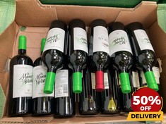 12 X BOTTLES OF ASSORTED RED WINE TO INCLUDE MENDOZA LA MANO VERDE 2022 MALBEC 75CL (18+ ONLY) (COLLECTION DAYS MONDAY 19TH - WEDNESDAY 21ST AUGUST)