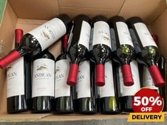 12 X BOTTLES OF ANDEAN VINEYARDS 2022 MALBEC DRY RED WINE 75CL (18+ ONLY) (COLLECTION DAYS MONDAY 19TH - WEDNESDAY 21ST AUGUST)