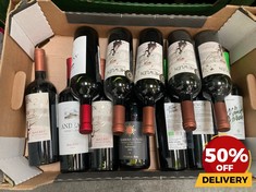 12 X BOTTLES OF ASSORTED RED WINE TO INCLUDE MEWLEN RESERVA 2020 MALBEC RED WINE 75CL (18+ ONLY) (COLLECTION DAYS MONDAY 19TH - WEDNESDAY 21ST AUGUST)