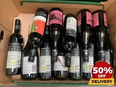 12 X BOTTLES OF ASSORTED RED WINE TO INCLUDE RESERVA PRIVADA 2022 CARMENERE DRY RED WINE 75CL (18+ ONLY) (COLLECTION DAYS MONDAY 19TH - WEDNESDAY 21ST AUGUST)