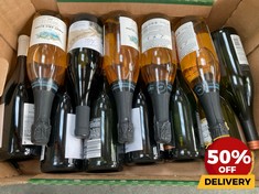 12 X BOTTLES OF ASSORTED WHITE WINE TO INCLUDE SELECT RESERVE ALMA MORA 2022 CHARDONNAY DRY WHITE WINE 75CL (18+ ONLY) (COLLECTION DAYS MONDAY 19TH - WEDNESDAY 21ST AUGUST)