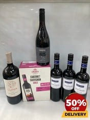 6 X ASSORTED RED WINE TO INCLUDE WIRRA WIRRA CHURCH BLOCK 2021 MCLAREN VALE CABERNET SAUVIGNON 75CL (18+ ONLY) (COLLECTION DAYS MONDAY 19TH - WEDNESDAY 21ST AUGUST)